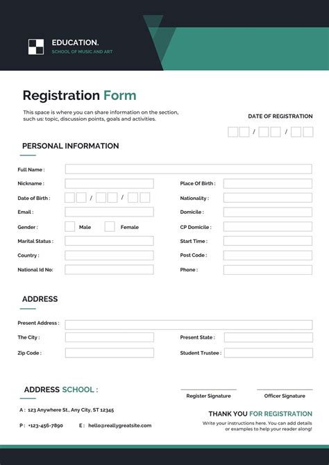 Registration Form .